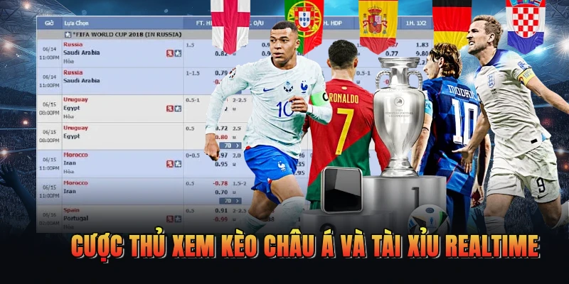 Cược thủ xem kèo châu Á và tài xỉu realtime