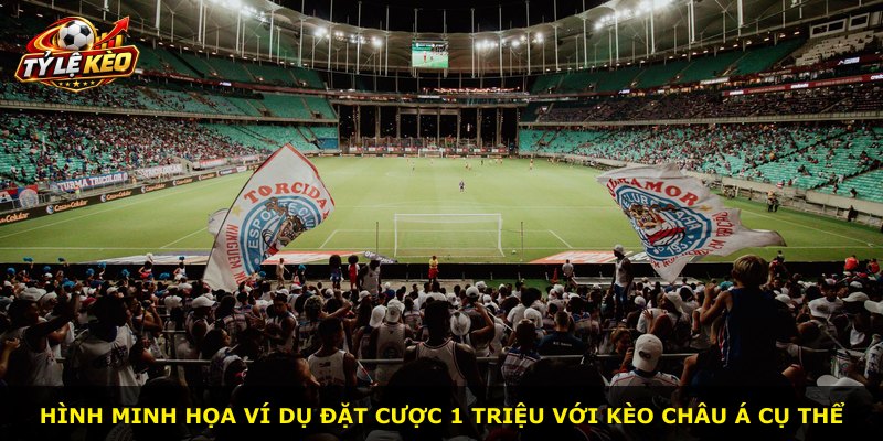 Hình minh họa ví dụ đặt cược 1 triệu với kèo châu Á cụ thể